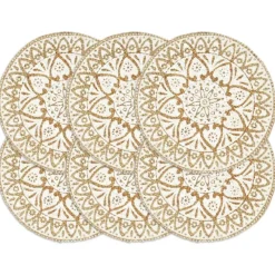 vidaXL - Placemat - Wit - Jute - 6 stuks
