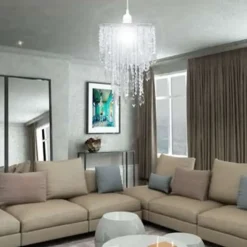 vidaXL - Plafondlamp - Transparent - Staal - 22.5 x 30.5 cm