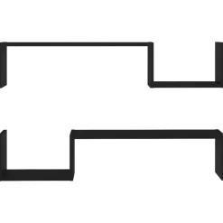 vidaXL - Plank - Zwart - Bewerkt hout - 2 stuks
