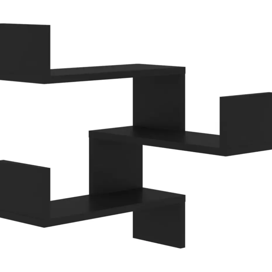 vidaXL - Plank - Zwart - Bewerkt hout