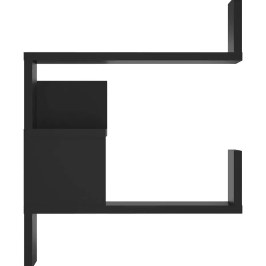 vidaXL - Plank - Zwart - Bewerkt hout