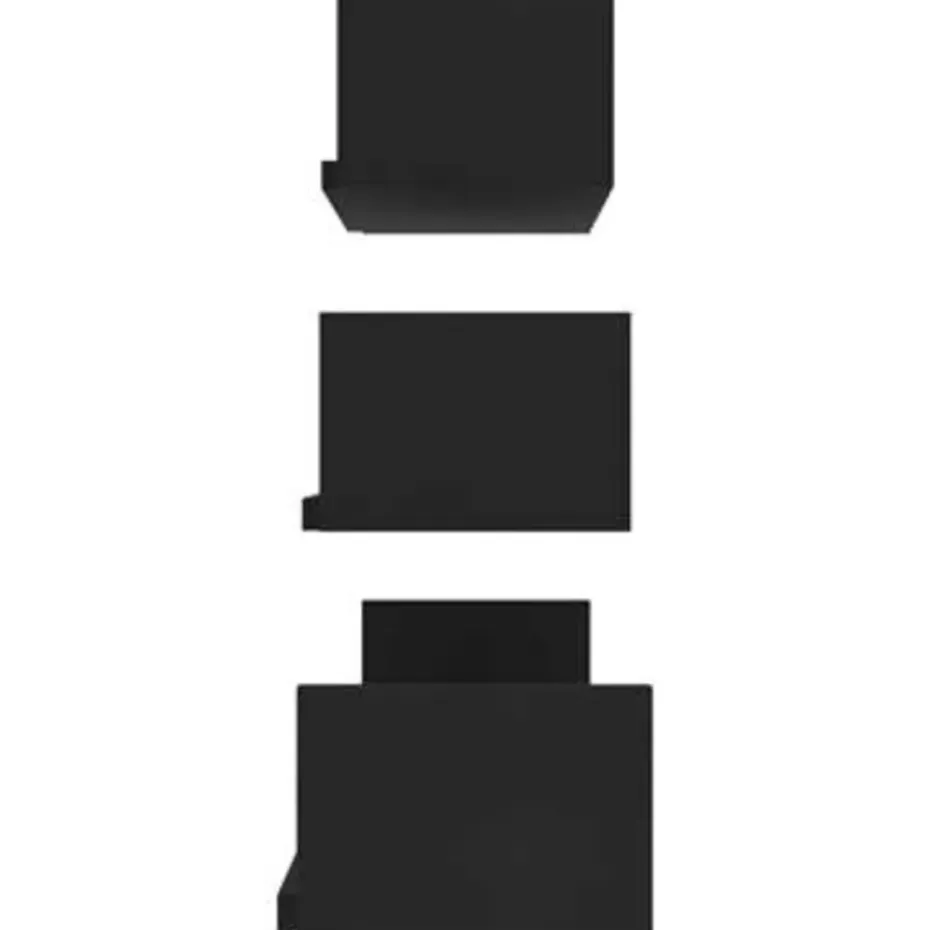 vidaXL - Plank - Zwart - Bewerkt hout - 60 x 15 x 10 cm - 3 stuks