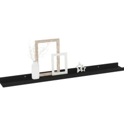 vidaXL - Plank - Zwart - MDF - 80 x 9 x 3 cm - 4 stuks