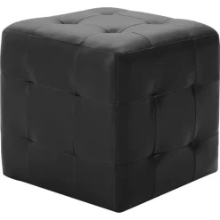 vidaXL - Poef - Zwart - Kunstleer