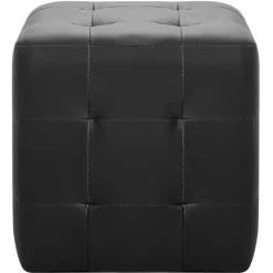 vidaXL - Poef - Zwart - Kunstleer