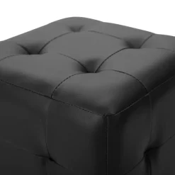 vidaXL - Poef - Zwart - Kunstleer