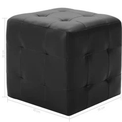 vidaXL - Poef - Zwart - Kunstleer