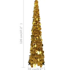 vidaXL - Pop-up Kerstboom - Goud - 120 x 25 cm