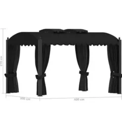 vidaXL - Prieel - Antraciet - Stof