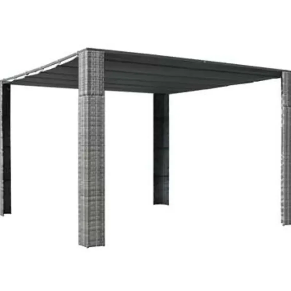 vidaXL - Prieel - Antraciet - Poly rattan - 300 x 300 x 220 cm