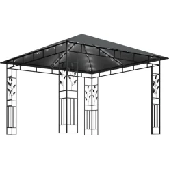 vidaXL - Prieel Met Lichtslinger - Antraciet - Stof - 3 x 3 x 2.73 m
