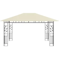 vidaXL - Prieel Met Lichtslinger - Crème - Stof - 4 x 3 x 2.73 m