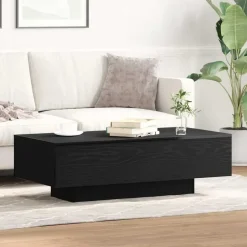 vidaXL - Rechthoekige Salontafel - Zwart eiken - Bewerkt hout - 100x49.5x31 cm