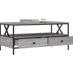 vidaXL - Rechthoekige Salontafel met 2 lades - Grijs sonoma eiken - 100x51 cm
