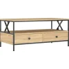 vidaXL - Rechthoekige Salontafel met 2 lades - Sonoma eiken - Hout - 100x51 cm