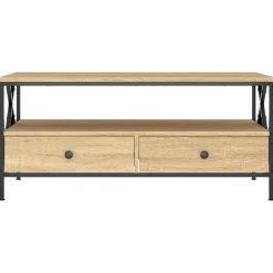 vidaXL - Rechthoekige Salontafel met 2 lades - Sonoma eiken - Hout - 100x51 cm