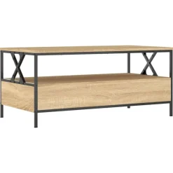 vidaXL - Rechthoekige Salontafel met 2 lades - Sonoma eiken - Hout - 100x51 cm