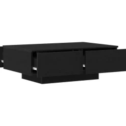 vidaXL - Rechthoekige Salontafel met 4 lades - Zwart eiken - Hout - 90x60 cm