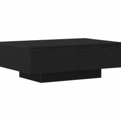 vidaXL - Rechthoekige Salontafel met 4 lades - Zwart eiken - Hout - 90x60 cm