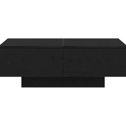 vidaXL - Rechthoekige Salontafel met 4 lades - Zwart eiken - Hout - 90x60 cm