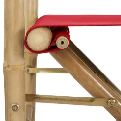 vidaXL - Regisseursstoel - Rood - Bamboe en stof - 2 stuks - Inklapbaar