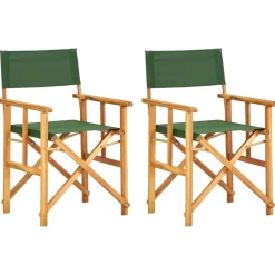 vidaXL - Regisseursstoelen - Groen - Hout - 2 stuks