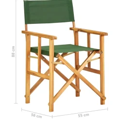 vidaXL - Regisseursstoelen - Groen - Hout - 2 stuks