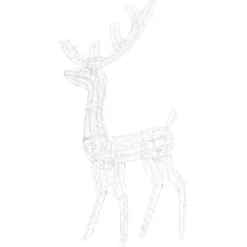 vidaXL - Rendier Kerstdecoratie - Koudwit - 70 x 41 x 120 cm