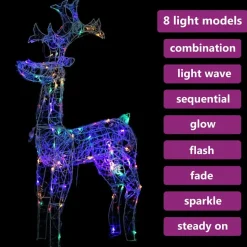 vidaXL - Rendier Kerstdecoratie - Multikleur