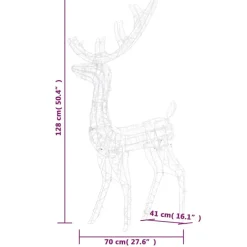 vidaXL - Rendier Kerstdecoratie - Multicolour - 70 x 41 x 120 cm