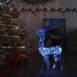 vidaXL - Rendier Kerstdecoratie - Blue - 70 x 41 x 120 cm