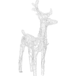 vidaXL - Rendieren En Slee Kerstversiering - Warmwit - 43 x 11 x 55 cm (4 stuks)