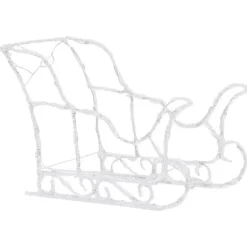 vidaXL - Rendieren En Slee Kerstversiering - Warmwit - 43 x 11 x 55 cm (4 stuks)