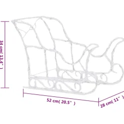 vidaXL - Rendieren En Slee Kerstversiering - Warmwit - 43 x 11 x 55 cm (4 stuks)