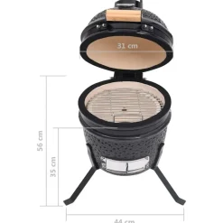 vidaXL - Rokersbarbecue - Zwart - Keramiek