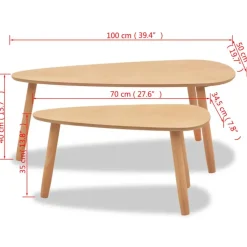 vidaXL - Salontafel - Bruin - Grenenhout - 2 stuks