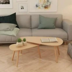 vidaXL - Salontafel - Bruin - Grenenhout - 2 stuks