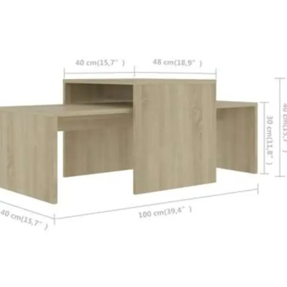 vidaXL - Salontafel - Bruin - Bewerkt hout