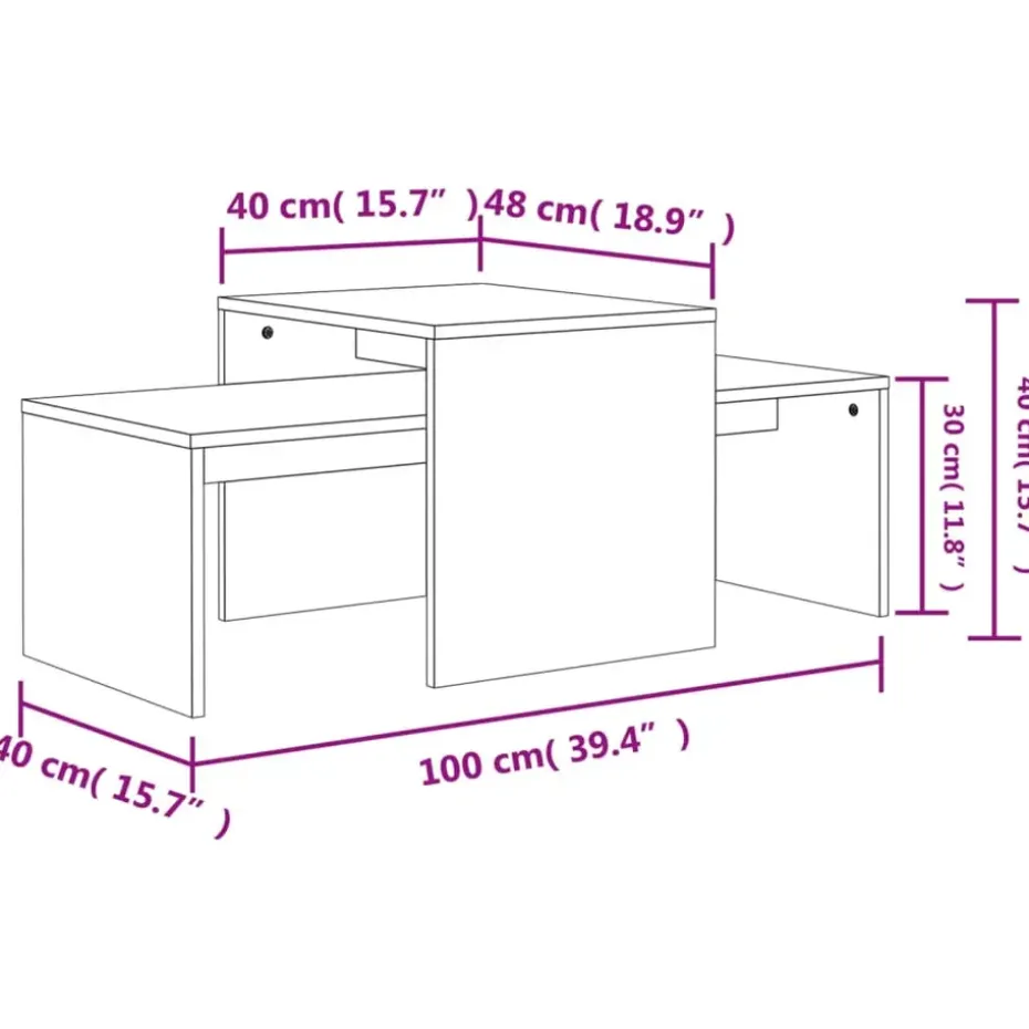vidaXL - Salontafel - Bruin - Bewerkt hout