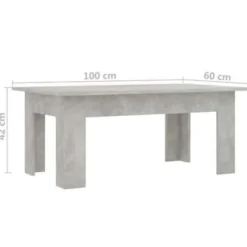 vidaXL - Salontafel - Grijs - Bewerkt hout - 100 x 60 x 42 cm