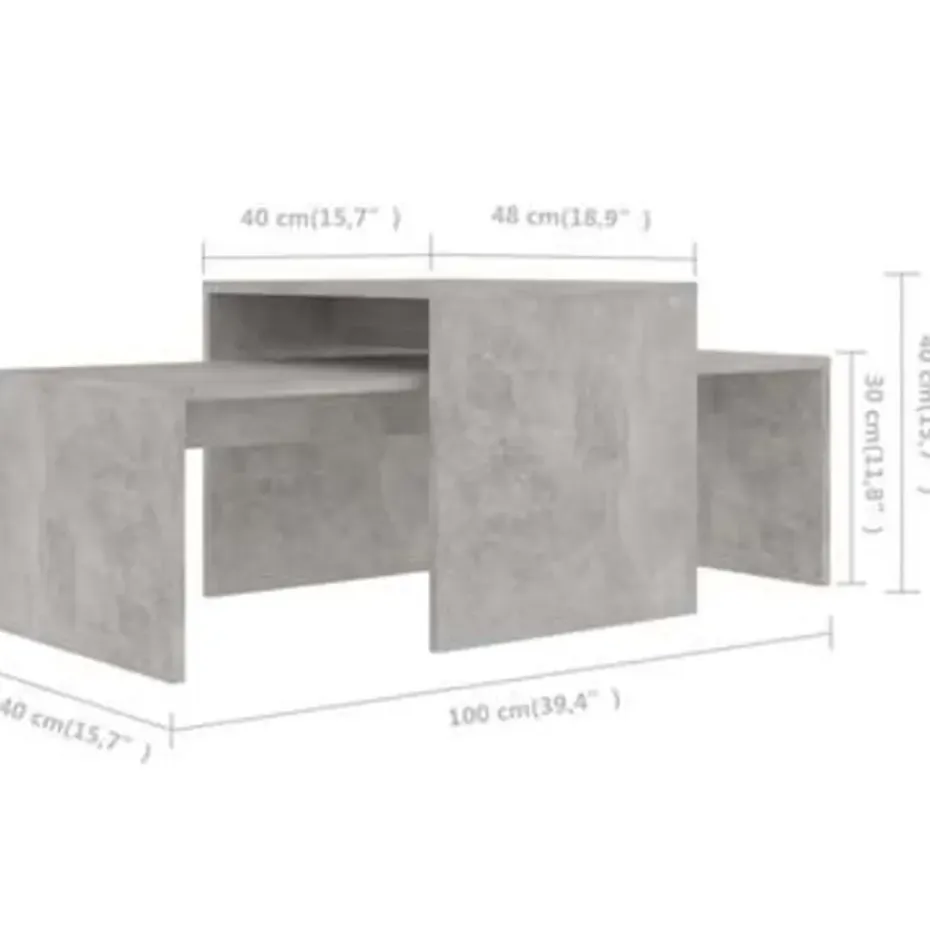 vidaXL - Salontafel - Grijs - Bewerkt hout