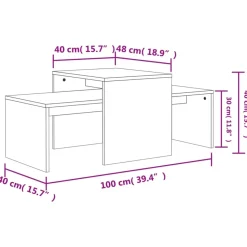 vidaXL - Salontafel - Grijs - Bewerkt hout