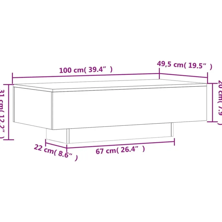 vidaXL - Salontafel - Wit - Bewerkt hout