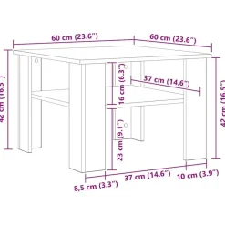 vidaXL - Salontafel - Zwart - Bewerkt hout