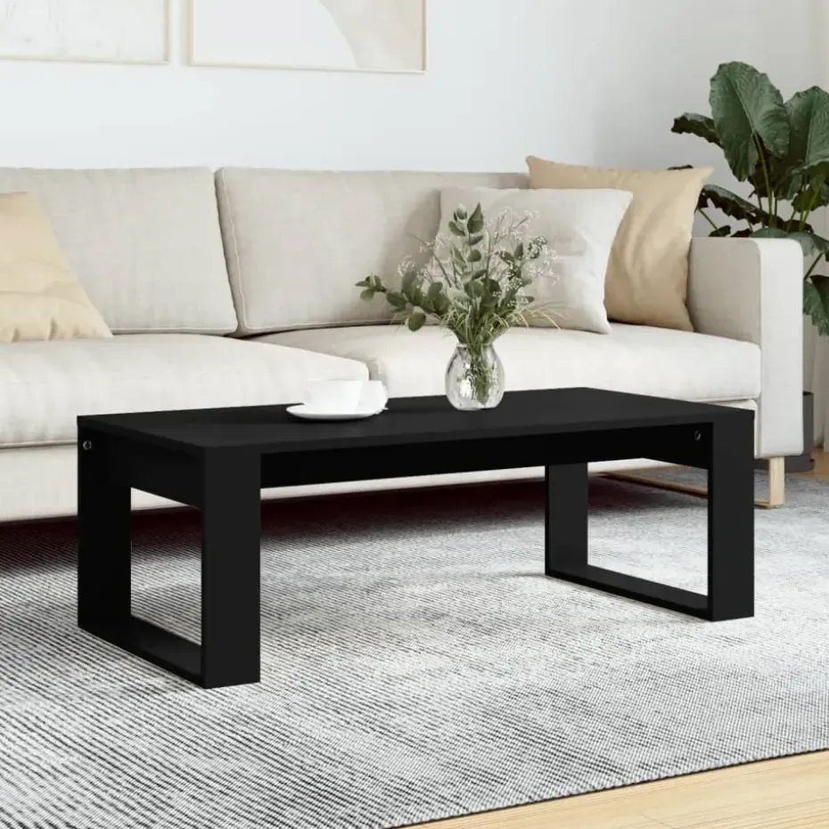 vidaXL - Salontafel - Zwart - Bewerkt hout