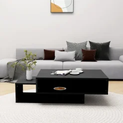 vidaXL - Salontafel - Zwart - Bewerkt hout