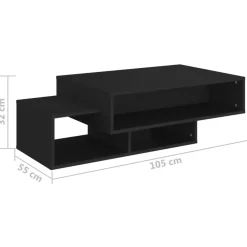 vidaXL - Salontafel - Zwart - Bewerkt hout