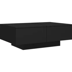 vidaXL - Salontafel - Zwart - Bewerkt hout - 90 x 60 x 31 cm