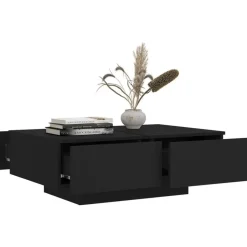 vidaXL - Salontafel - Zwart - Bewerkt hout - 90 x 60 x 31 cm