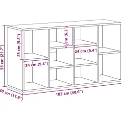 vidaXL - Schoenenbank - Wit - Bewerkt hout - 103x30x55 cm